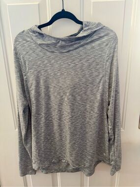 Light Gray Hooded Long Sleeve Top
